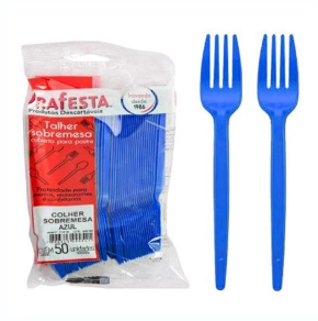 GARFO PLAST. SOBREMESA AZUL C/